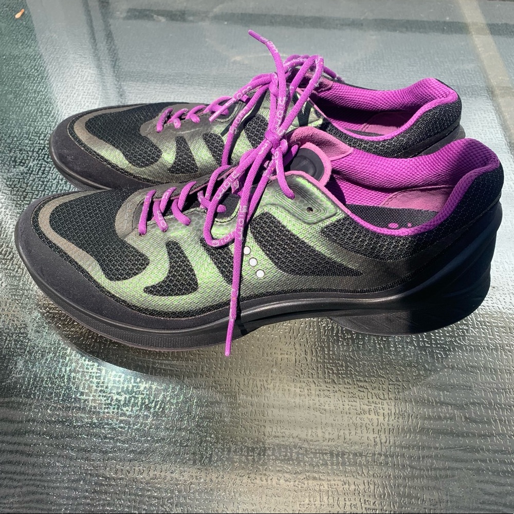 Ecco Women's Biom Fjuel Tie Black/Beetle Green/Purple Womens 10